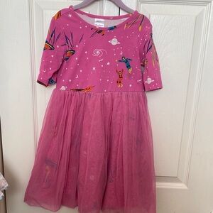 Hannah Andersson 6-7Y Pink Space-Themed Tulle Dress